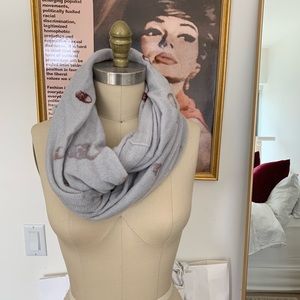 Skull Cashmere Light Blue Skull Infinity Scarf